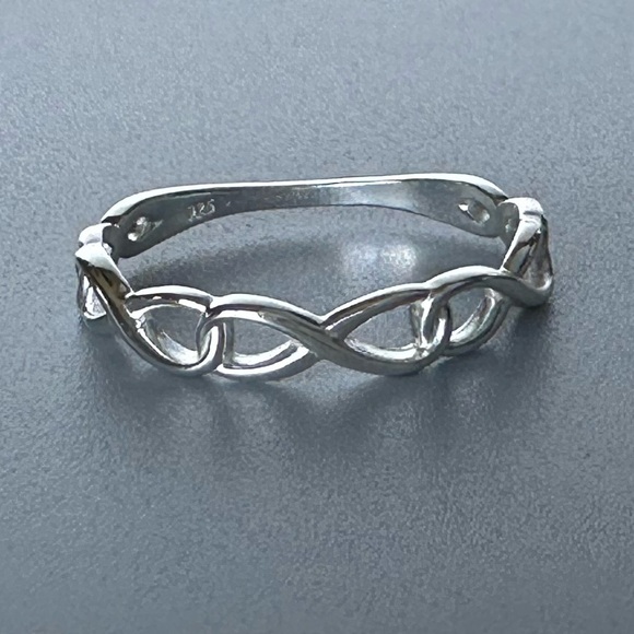 Sterling Silver Dainty Infinity Ring - Picture 3 of 10